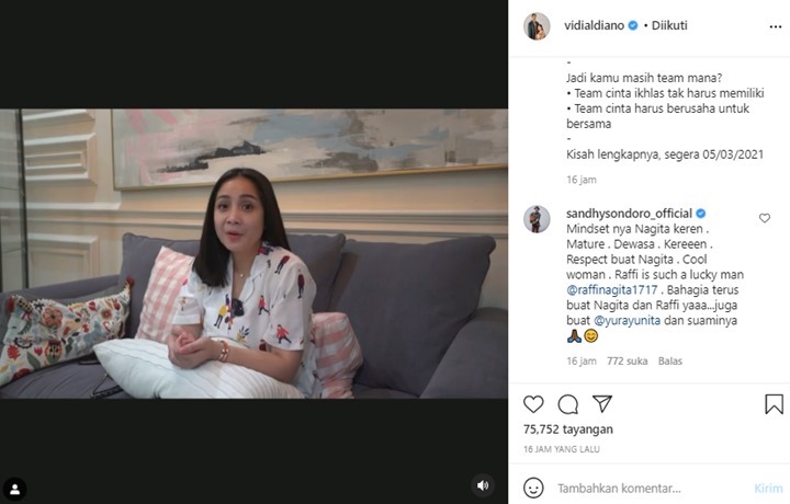 Nagita Slavina Ungkap Pendapat Soal Selingkuh, Sandhy Sondoro Sebut Raffi Ahmad \'Pria Beruntung\'