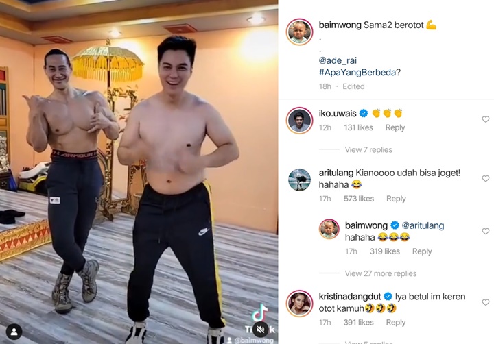 Baim Wong dan Ade Rai Joget Sambil Pamer Otot Bikin Salfok, Iko Uwais Sampai Tepuk Tangan