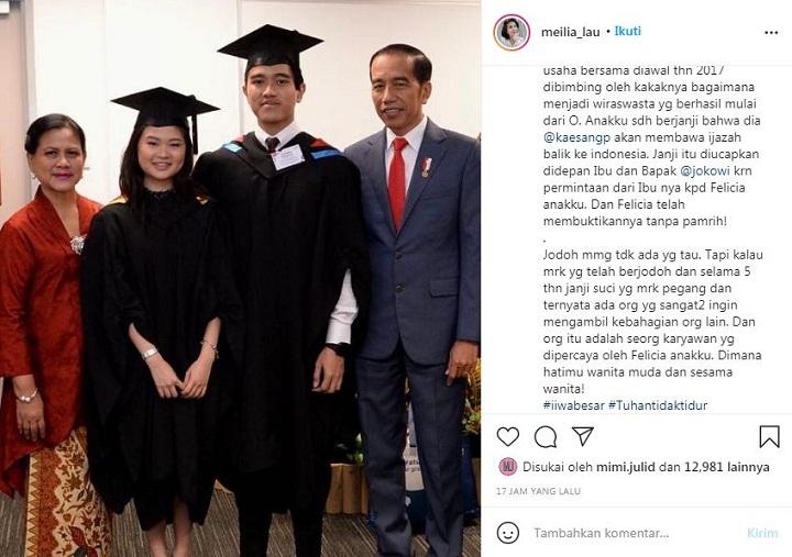 Polemik Kandasnya Hubungan Kaesang Pangarep dan Felicia Tissue