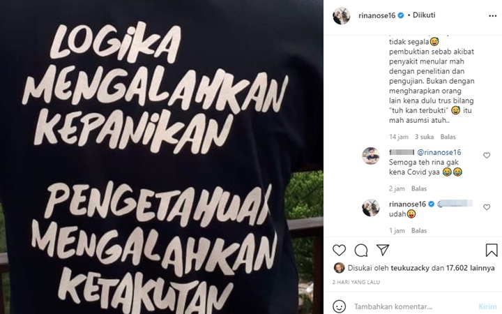 Rina Nose Akui Sempat Positif Covid-19, Ungkap Banyak Temuan Menarik