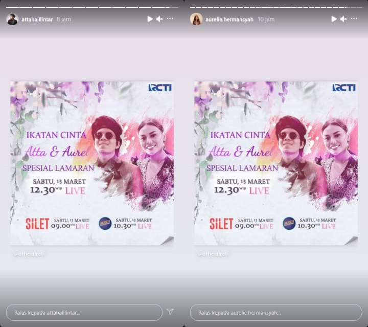 Bertajuk \'Ikatan Cinta\', Atta Halilintar-Aurel Hermansyah Resmi Umumkan Tanggal Lamaran