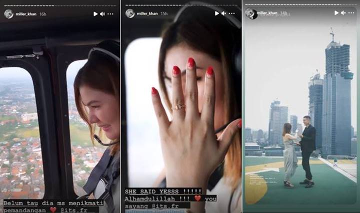 Bikin Kejutan Saat Naik Helikopter, Miller Khan Akhirnya Lamar Sang kekasih