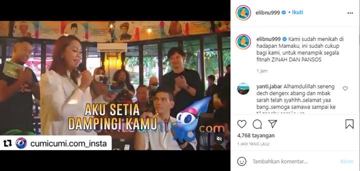 Bantah Zina dan Pansos, El Ibnu Akui Sudah Menikah Dengan Sarah Dee?