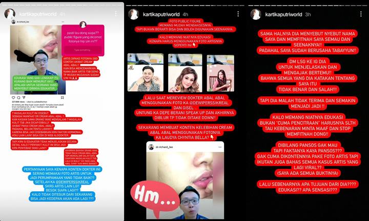 Kartika Putri Geram Hingga Sindir Dokter Richard Lee Pansos ke Para Artis, Gara-gara Ini