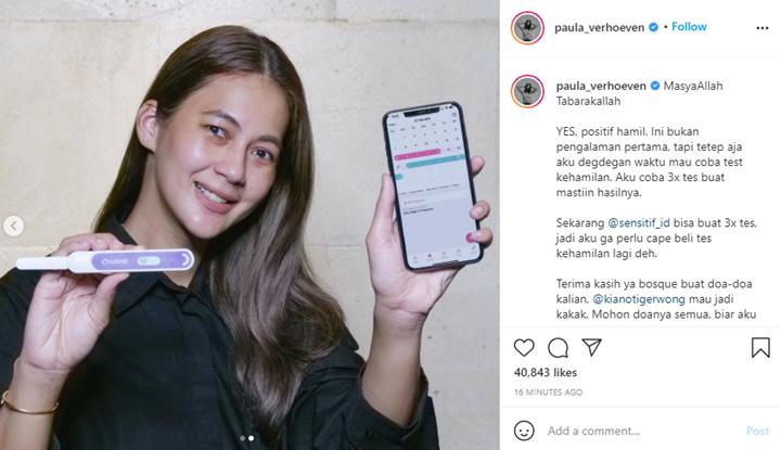 Kiano Bakal Jadi Kakak, Paula Verhoeven Bahagia Umumkan Kehamilan Kedua Sambil Pamer Bukti Testpack