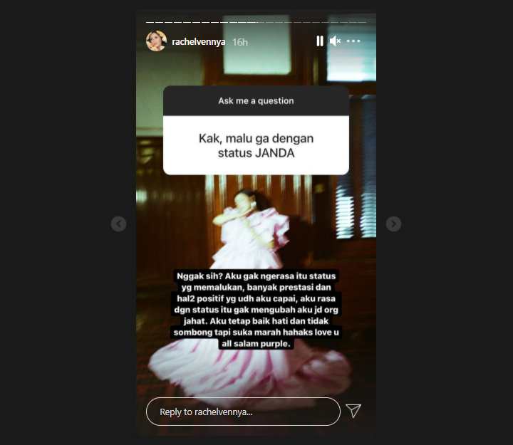 Rachel Vennya Jawab Begini Saat Disinggung Soal Status Janda, Malu?