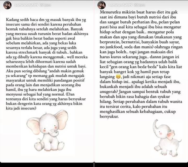 Asmirandah Prihatin, Banyak Ibu Yang Insecure Hingga Dibully Pasca Melahirkan Gara-gara Ini