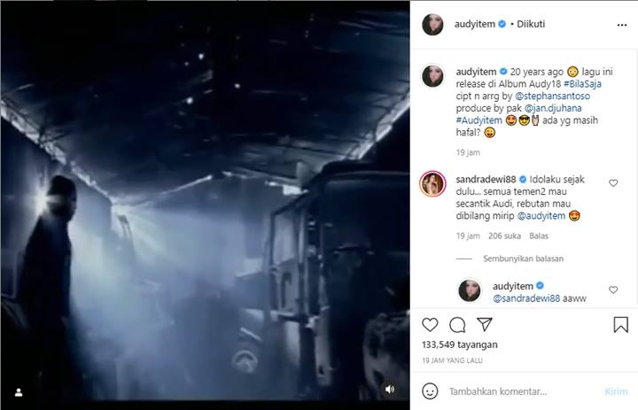 Audy Item Kenang Single Lawas, Sandra Dewi: Idola Sejak Dulu