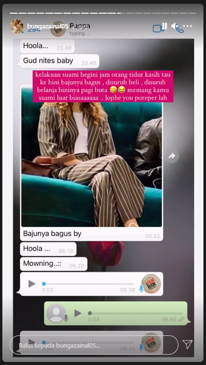 Bunga Zainal Beber Pesan WhatsApp Dengan Suami, Suruh Belanja Pagi Buta: Luar Biasa!