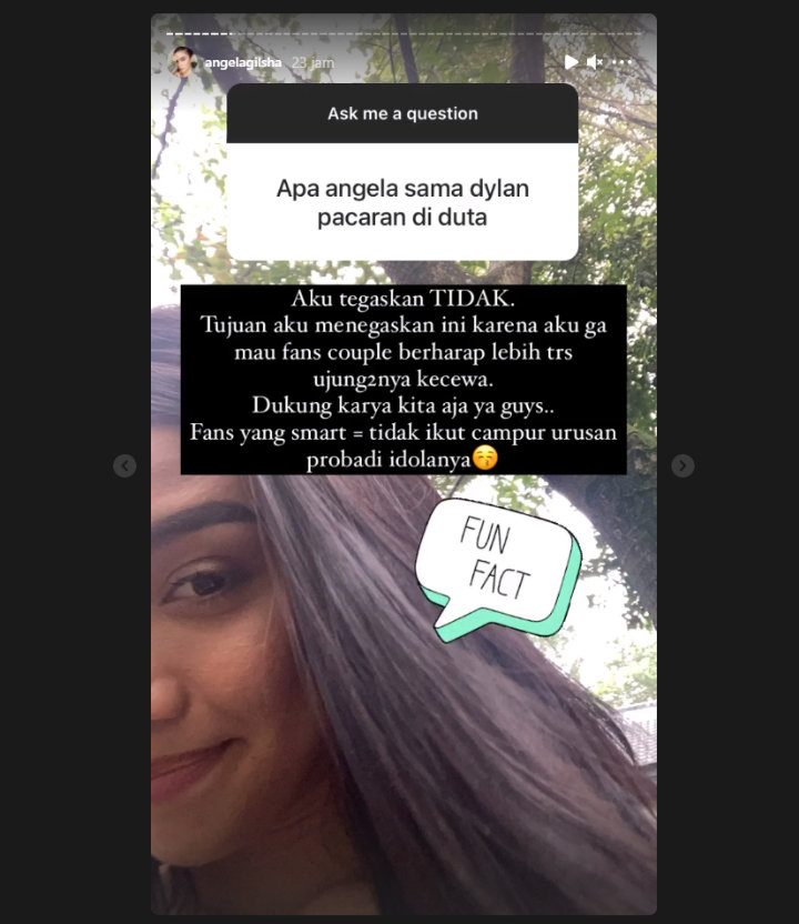 Dekat Di sinetron, Angela Gilsha Jawab Kabar Pacaran Dengan Dylan Carr
