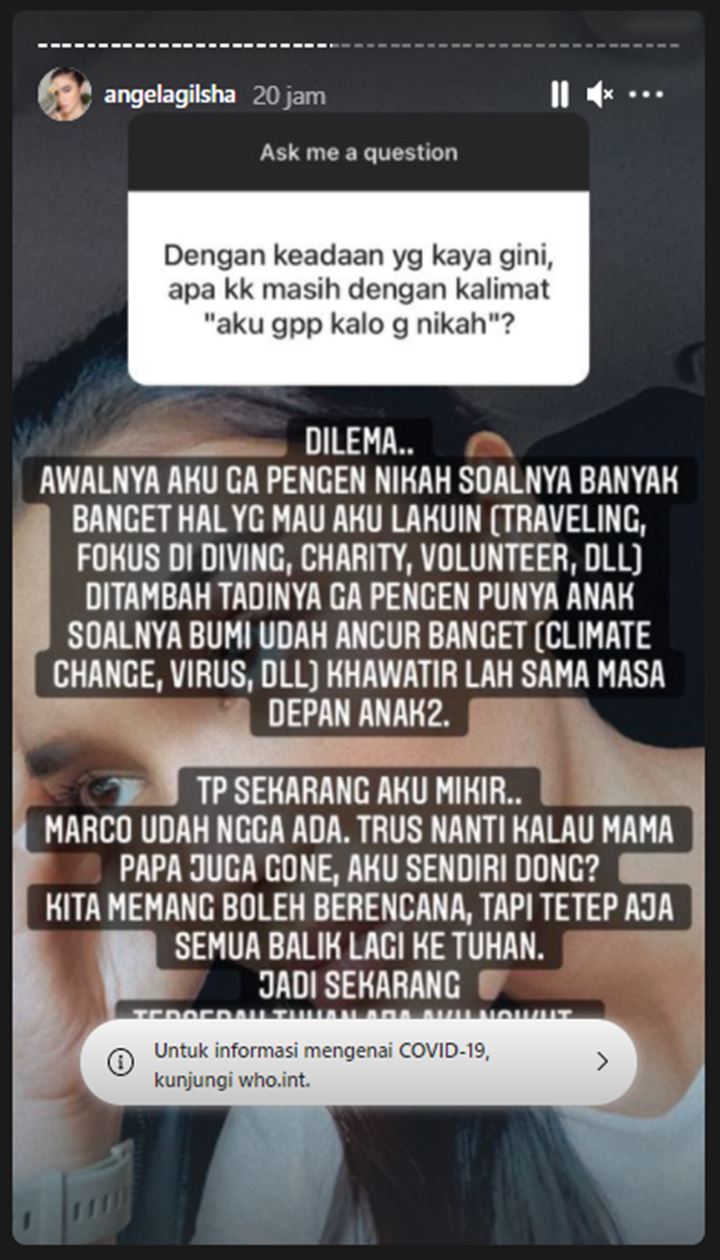 Sempat Tak Ingin Nikah dan Punya Anak, Angela Gilsha Berubah Pikiran Karena Hal Ini