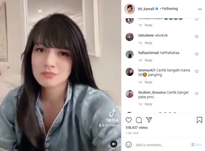 Beda banget, Titi Kamal Sukses Bikin Pangling Tampil Super Cantik Dengan Rambut Berponi