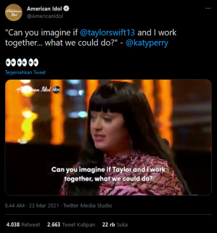 Katy Perry Bicara Soal Kerja Bareng Taylor Swift, Sinyal Mau Kolaborasi?