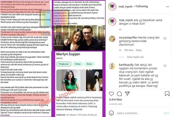 Merlyn Sopjan Sindir Anang Hermansyah-Aurel \'Jualan Drama\'