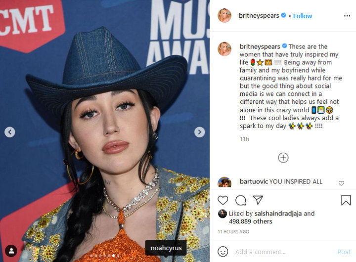 Britney Spears Berterima Kasih ke Miley Cyrus Hingga Natalie Portman, Ada Apa?