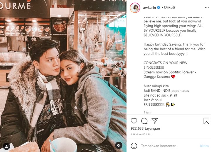 Awkarin Tulis Pesan Cinta Saat Mantan Pacar Ultah, Ingatkan Soal Cita-Cita Bareng