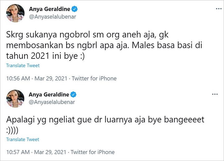 Cuitan Twitter Anya Geraldine