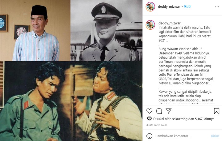 Wawan Wanisar Meninggal Dunia