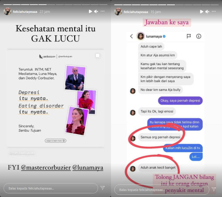 Felicia Hutapea Beber Jawaban Mengejutkan Luna Maya Usai Dikritik Remehkan Penderita Eating Disorder
