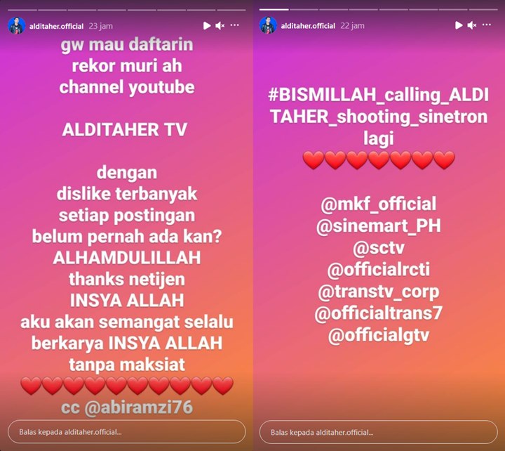 Aldi Taher Ingin Daftarkan Channel YouTube Miliknya Ke MURI Karena Dapat Banyak Dislike