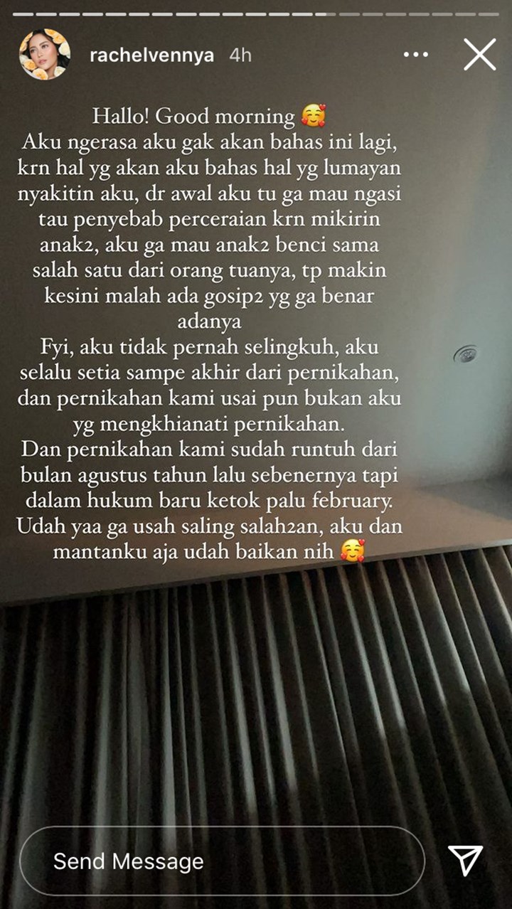 Rachel Vennya Tepis Isu Berselingkuh: Bukan Aku Yang Mengkhianati Pernikahan