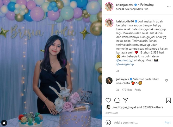 Brisia Jodie Sebut Julian Jacob Pecahkan Rekor, Sukses Lewati \'Kutukan\' Ultah