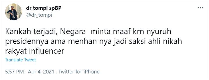 Picu Perdebatan, Tompi Komentari Kehadiran Presiden Jokowi di Pernikahan Atta-Aurel