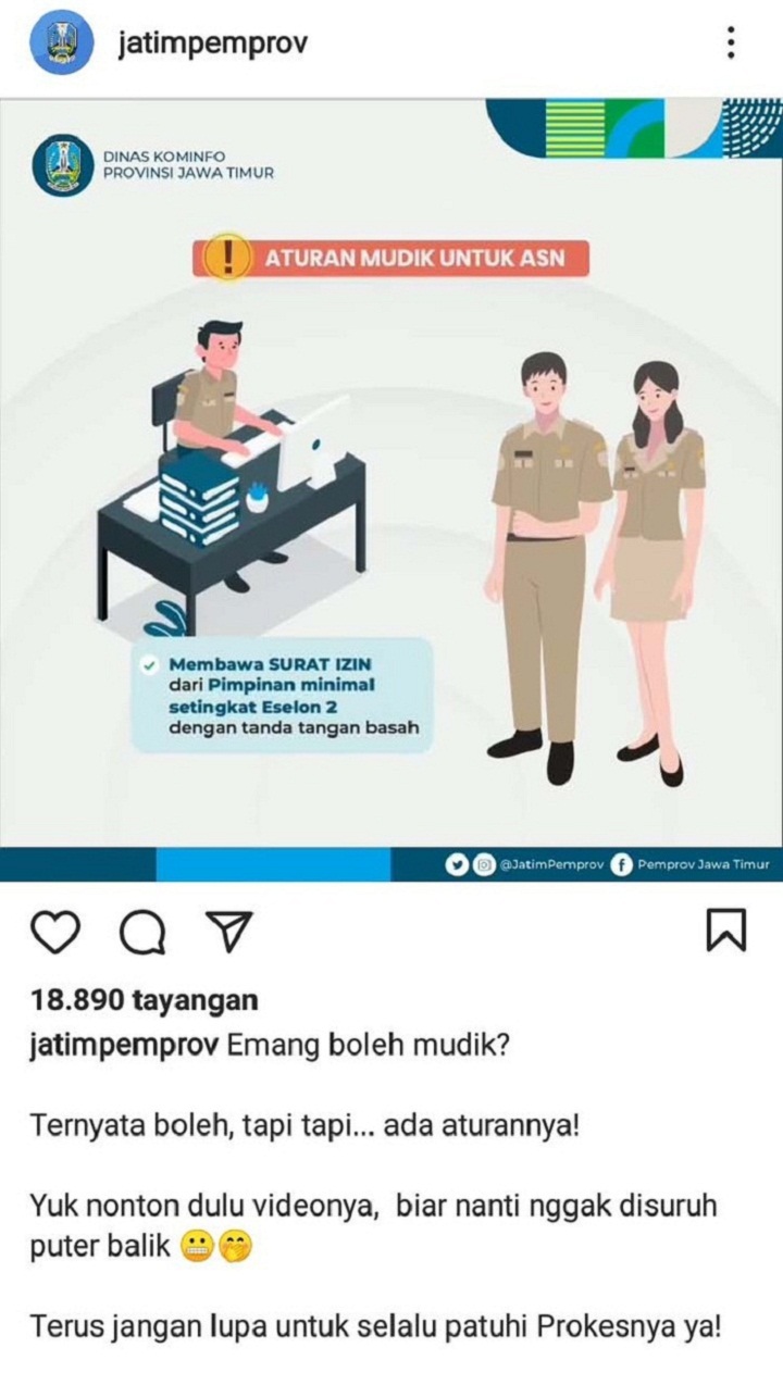 Pemprov Jatim Sempat Perbolehkan Warga Mudik, PLH Sekda Beri Klarifikasi Begini