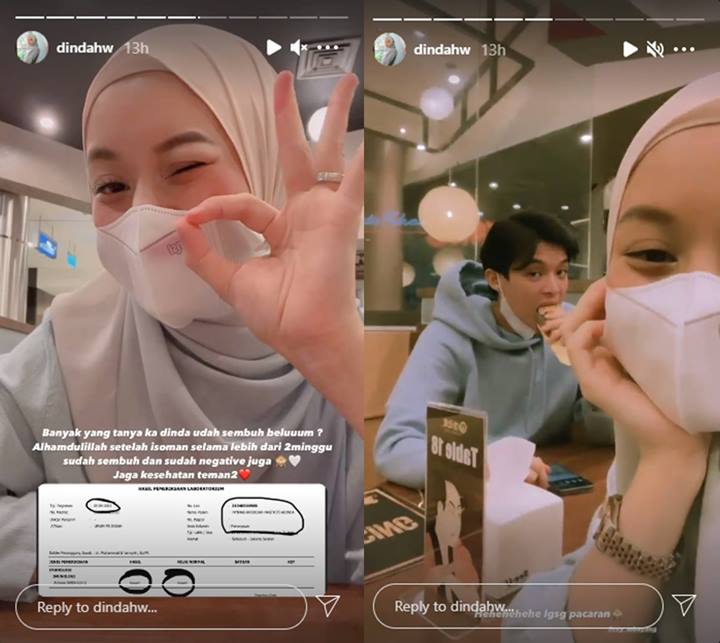 Dinda Hauw Bahagia Kabarkan Sudah Negatif Covid-19, Langsung Ajak Rey Mbayang Kencan