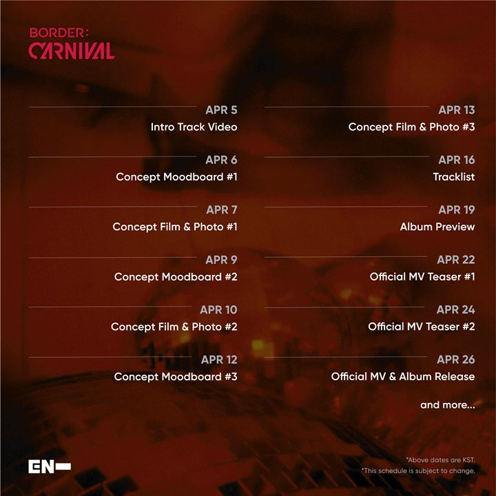 ENHYPEN Mulai Hitungan Mundur Comeback Dengan Rilis Teaser Scheduler Album \'BORDER: CARNIVAL\'