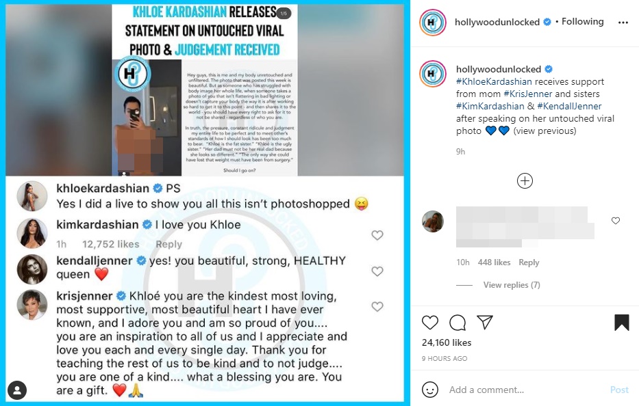 Keluarga Kardashian-Jenner Kompak Beri Dukungan Khloe Kardashian Pasca Skandal Foto Bikini Mencuat