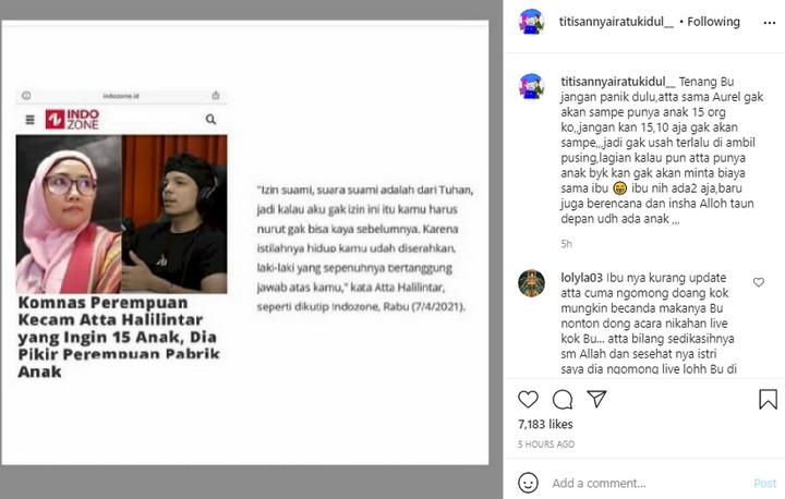 Aurel Hermansyah Jadi \'Pabrik Anak\', Ramalan Nyai Kidul SOal Momongan Atta Halilintar