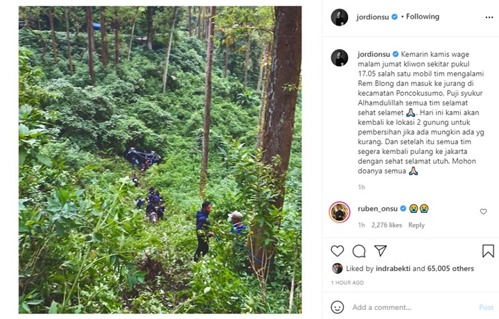 Jordi Onsu Bagikan Foto dan Beber Lokasi Kecelakaan Kru YouTube, Minta Doa