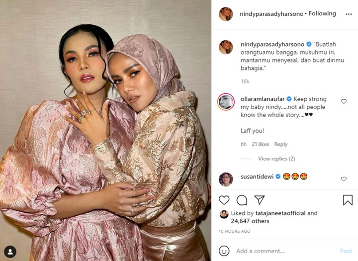 Dukungan Olla Ramlan untuk Nindy