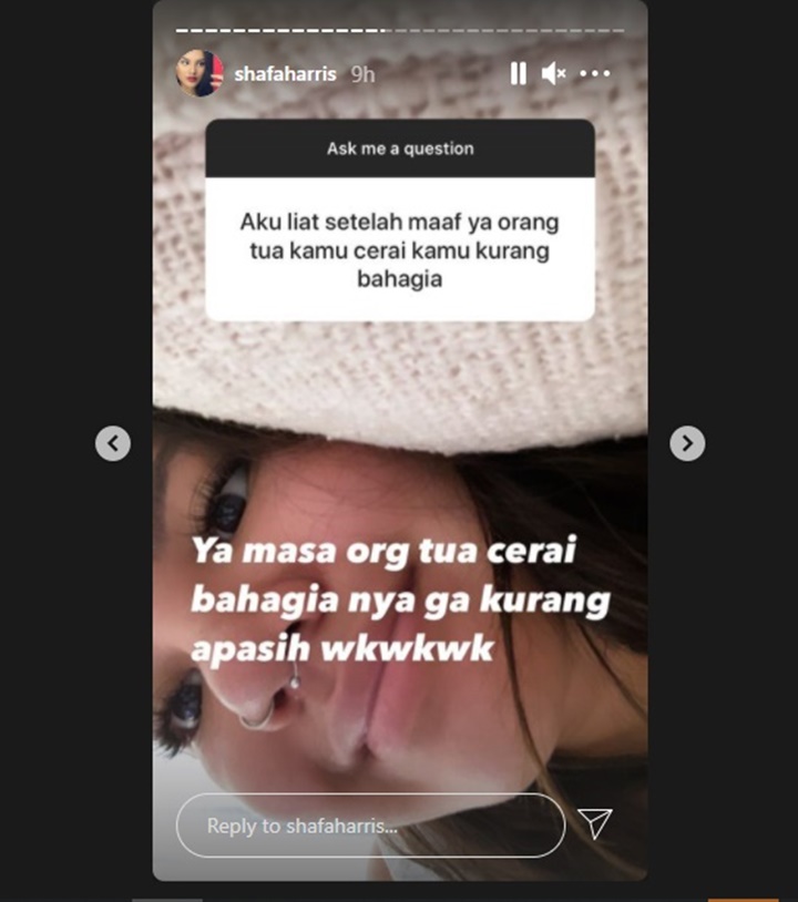 Shafa Harris Jawab Begini Saat Dianggap Tak Bahagia Sejak Orangtua Cerai