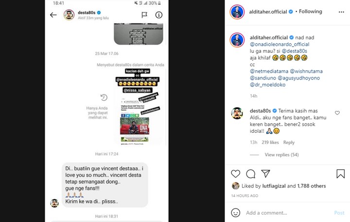 Minta Dibuatin Lagu, Desta Puji Aldi Taher Keren dan Sosok Idola