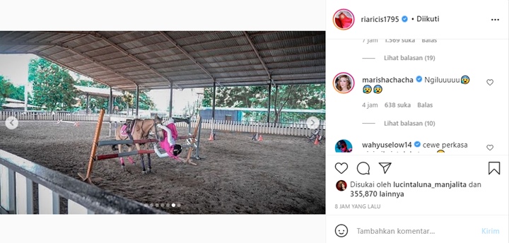 Bikin Ngilu, Intip Momen Ria Ricis Sampai Terjungkal Saat Berkuda