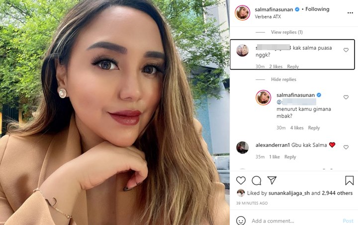 Salmafina Sunan Balas Komentar Netizen