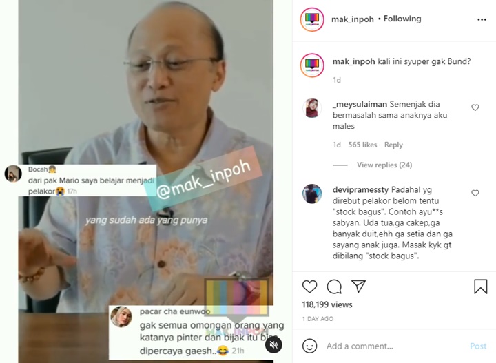 Feni Rose Beri Komentar Menohok Usai Tonton Video Viral Mario Teguh \'Ajari Jadi Pelakor\'