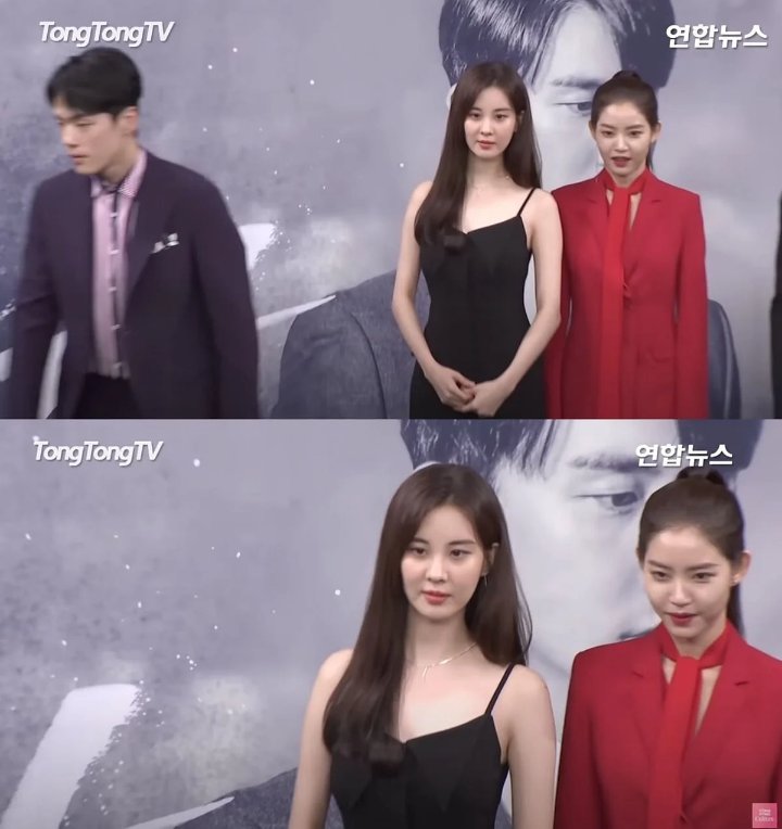 Ekspresi Seohyun Saat Kim Jung Hyun Mati-Matian Ogah Dekat di Preskon