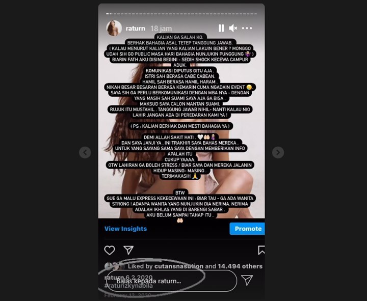Ratu Rizky Nabila Kembali Sindir \'Suami\' yang Nikah Lagi