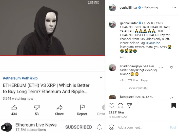 Channel YouTube Gen Halilintar Kena Hack, Nasib Subscriber 17,5 Juta Gimana?