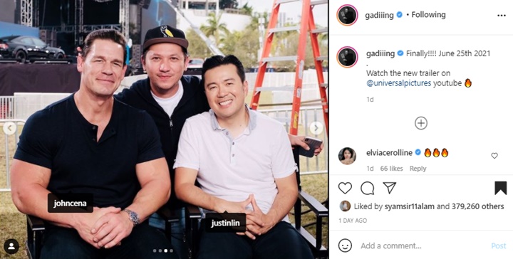 Gading Marten Posting Foto Bareng Sejumlah Pemain \'Fast And Furious\', Ada Vin Diesel