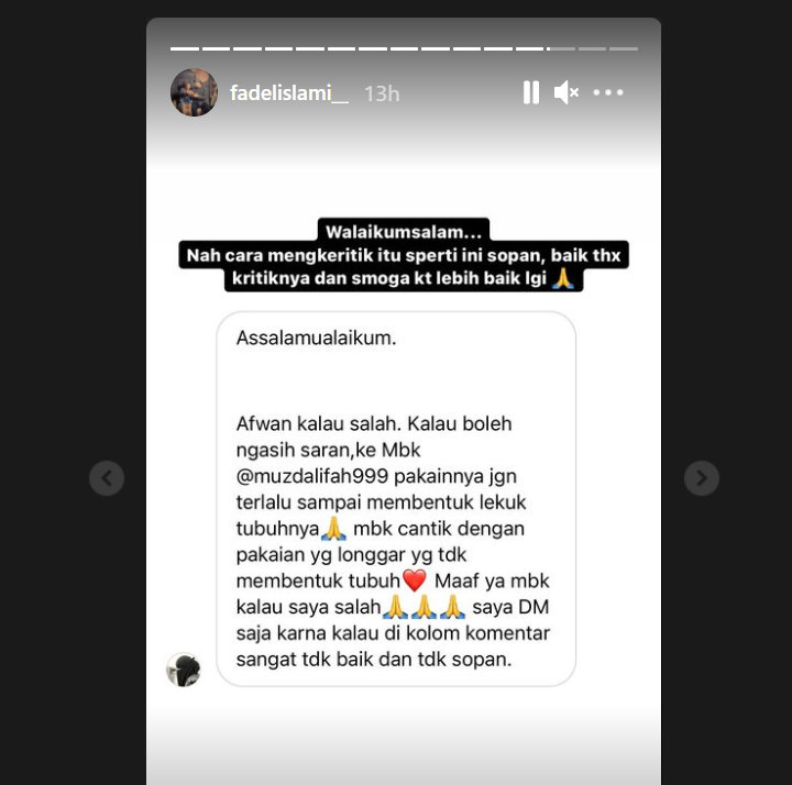 Muzdalifah Dikritik Karena Pakai Baju Ketat, Fadel Islami Tunjukkan Reaksi Kalem