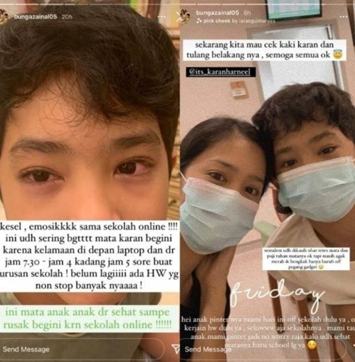 Bunga Zainal Emosi Mata Anaknya Rusak Karena Sekolah Online, Begini Kondisinya Sekarang