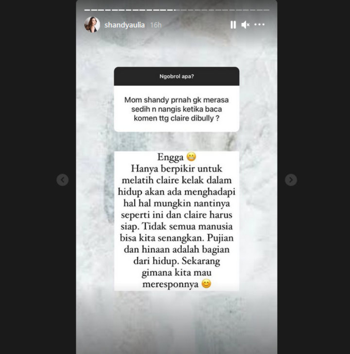 Shandy Aulia Ngaku Tak Pernah Sedih Saat Putrinya Dibully, Terkuak Alasan Mengejutkan Ini