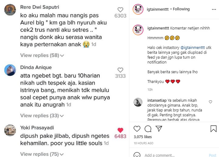 Sikap Atta Halilintar ke Aurel Hermansyah Buat Miris Netizen