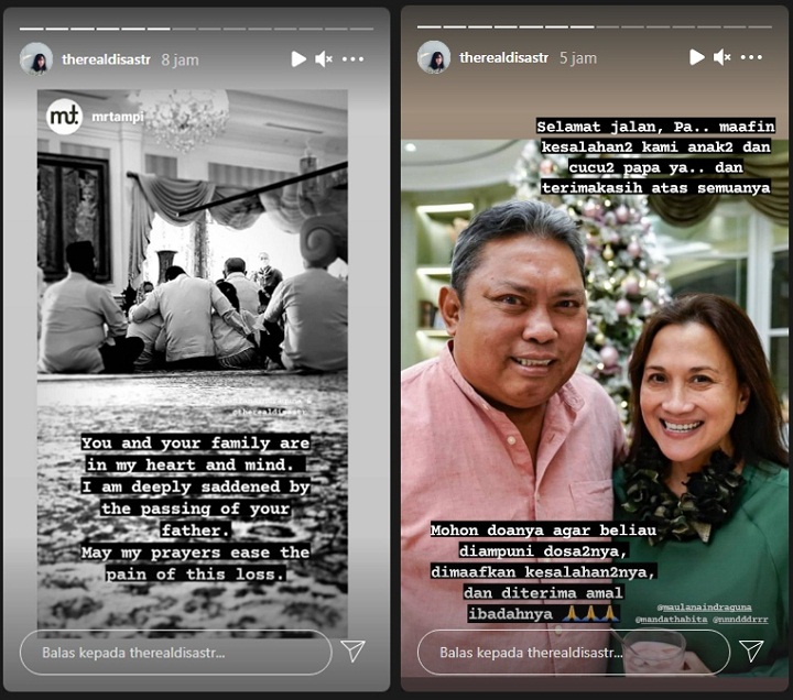 Ayah Mertua Tutup Usia, Dian Sastro Sampaikan Permohonan Maaf