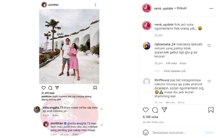 Diledek Makin Hitam, Putri Titian Beri Reaksi Tak Terduga