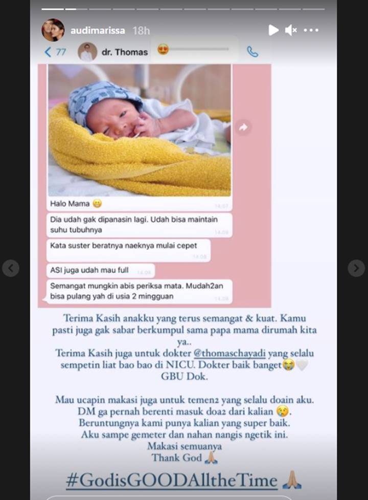 Kondisi Putra Audi Marissa Makin Stabil Usai Lahir Prematur, Bakal Segera Pulang?